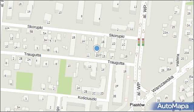 Piastów, Traugutta Romualda, gen., 13, mapa Piastów