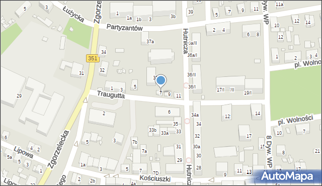 Pieńsk, Traugutta Romualda, gen., 7, mapa Pieńsk