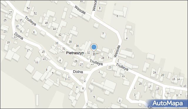 Pietraszyn, Trulleya, 30, mapa Pietraszyn