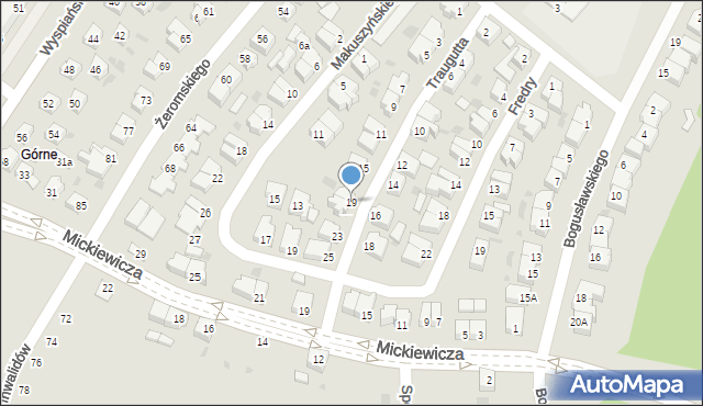 Piła, Traugutta Romualda, gen., 19, mapa Piły