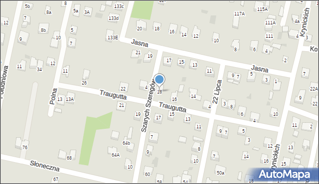 Pilawa, Traugutta Romualda, gen., 18, mapa Pilawa