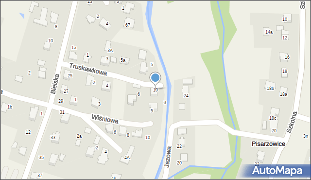 Pisarzowice, Truskawkowa, 10, mapa Pisarzowice