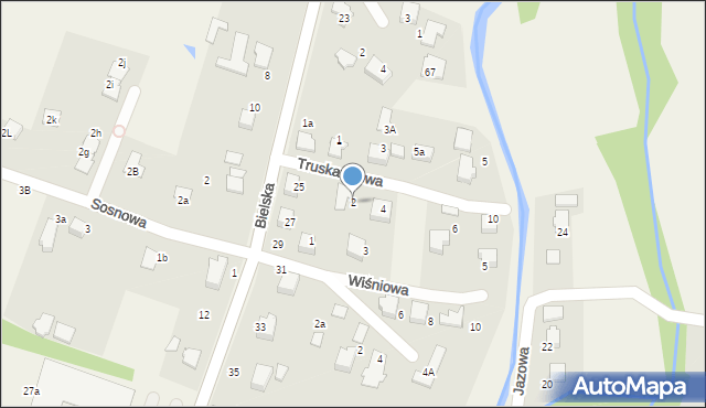 Pisarzowice, Truskawkowa, 2, mapa Pisarzowice