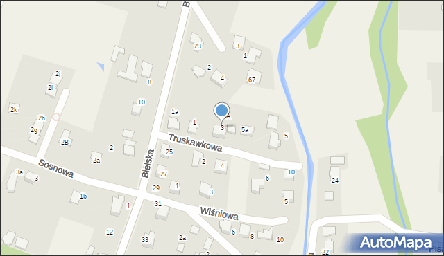 Pisarzowice, Truskawkowa, 3, mapa Pisarzowice