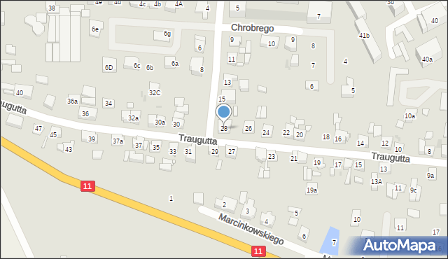 Pleszew, Traugutta Romualda, gen., 28, mapa Pleszew