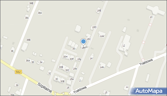 Płock, Traktowa, 16h, mapa Płock