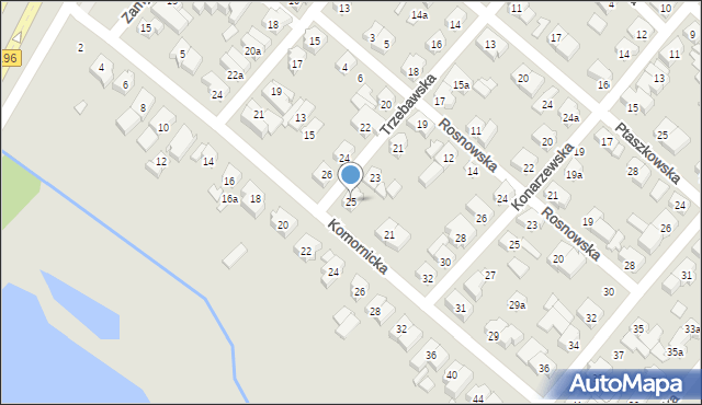 Poznań, Trzebawska, 25, mapa Poznania