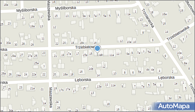 Poznań, Trzebiatowska, 13a, mapa Poznania