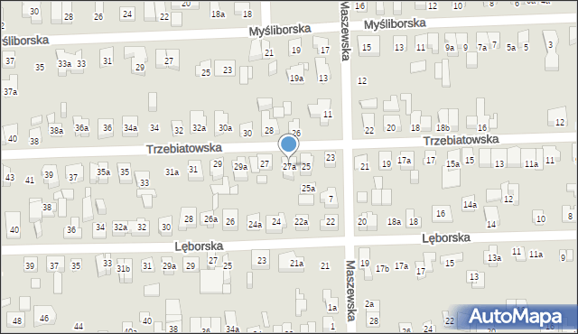 Poznań, Trzebiatowska, 27a, mapa Poznania
