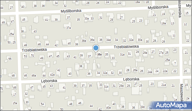 Poznań, Trzebiatowska, 37a, mapa Poznania