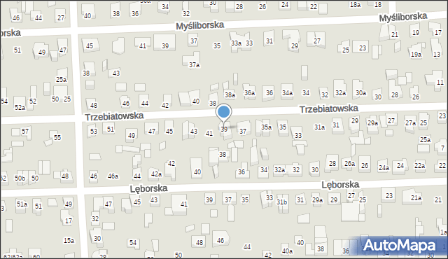 Poznań, Trzebiatowska, 39, mapa Poznania