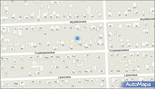 Poznań, Trzebiatowska, 54a, mapa Poznania