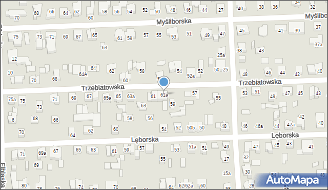 Poznań, Trzebiatowska, 61a, mapa Poznania