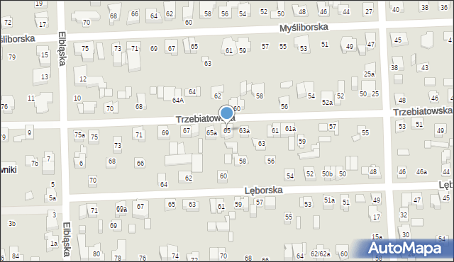 Poznań, Trzebiatowska, 65, mapa Poznania