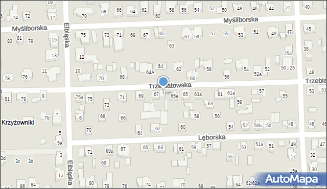 Poznań, Trzebiatowska, 67a, mapa Poznania