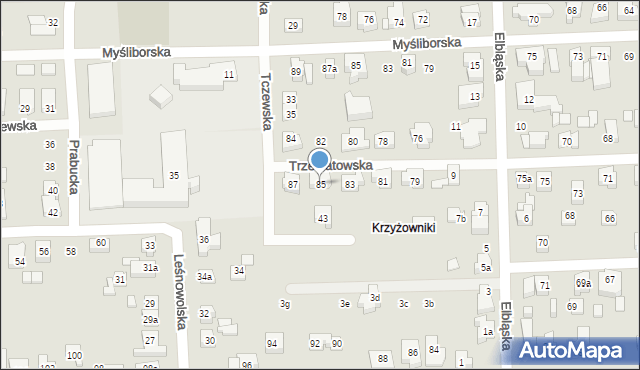 Poznań, Trzebiatowska, 85, mapa Poznania