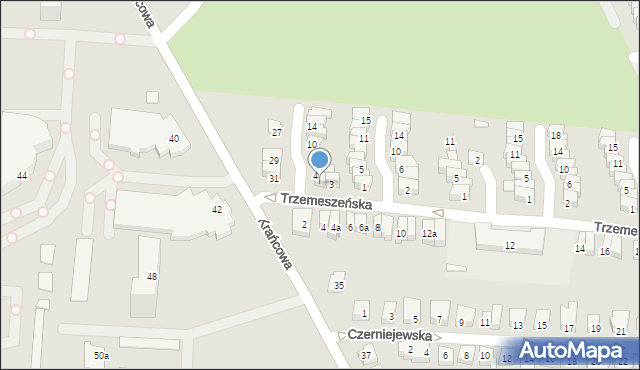 Poznań, Trzemeszeńska, 1, mapa Poznania