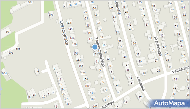 Poznań, Trąmpczyńskiego Wojciecha, 13, mapa Poznania