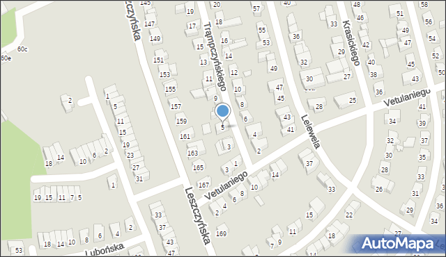 Poznań, Trąmpczyńskiego Wojciecha, 5, mapa Poznania