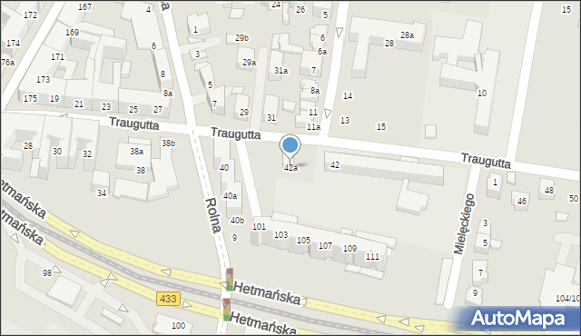 Poznań, Traugutta Romualda, gen., 42a, mapa Poznania