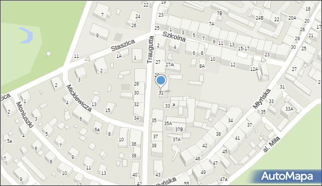 Prudnik, Traugutta Romualda, gen., 31, mapa Prudnik