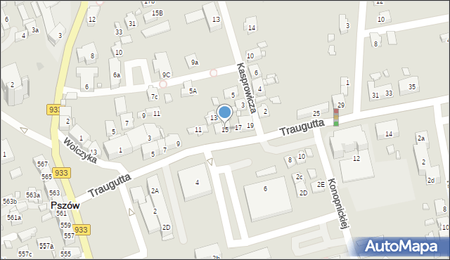 Pszów, Traugutta Romualda, gen., 15, mapa Pszów