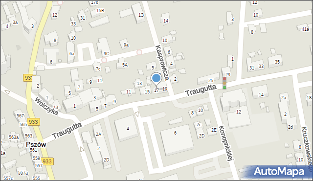 Pszów, Traugutta Romualda, gen., 17, mapa Pszów