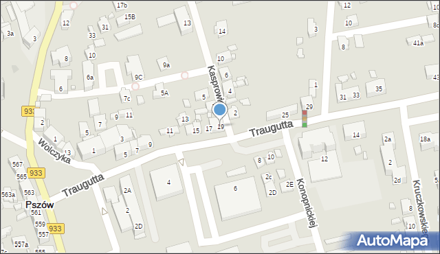 Pszów, Traugutta Romualda, gen., 19, mapa Pszów