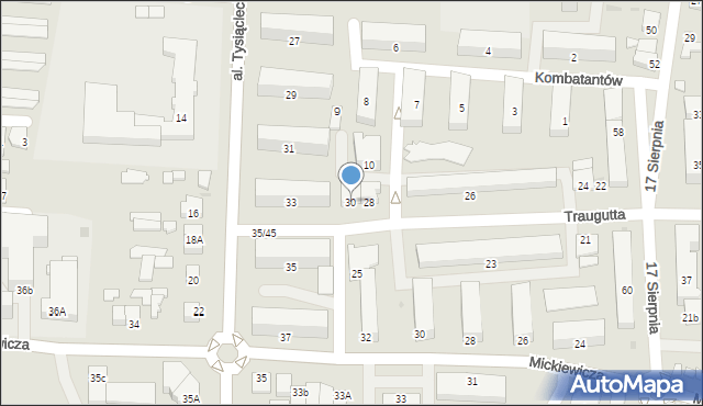 Pułtusk, Traugutta Romualda, gen., 30, mapa Pułtusk