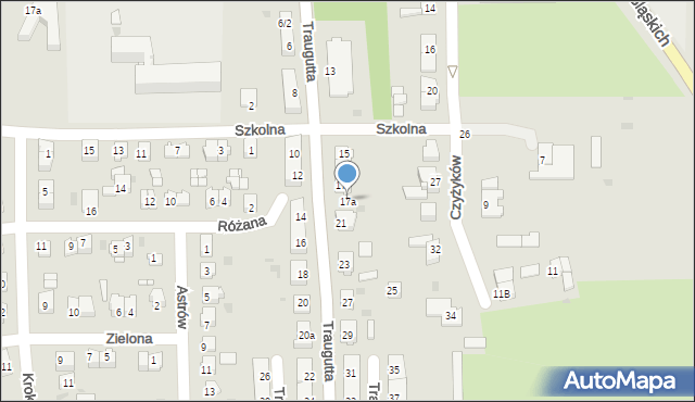 Pyskowice, Traugutta Romualda, gen., 17a, mapa Pyskowice