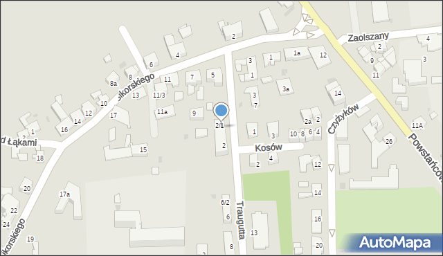 Pyskowice, Traugutta Romualda, gen., 2a, mapa Pyskowice