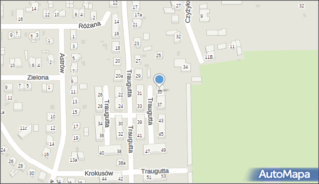 Pyskowice, Traugutta Romualda, gen., 35, mapa Pyskowice