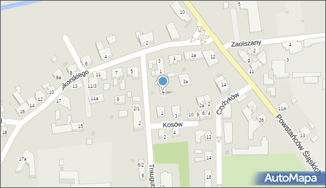 Pyskowice, Traugutta Romualda, gen., 7, mapa Pyskowice