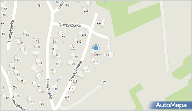 Rabka-Zdrój, Traczykówka, 109, mapa Rabka-Zdrój