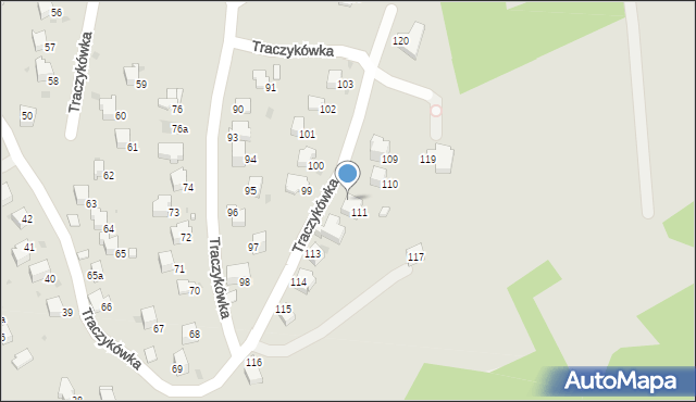 Rabka-Zdrój, Traczykówka, 111A, mapa Rabka-Zdrój