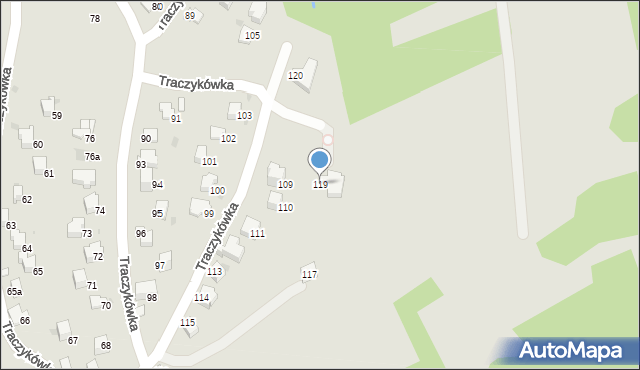 Rabka-Zdrój, Traczykówka, 119, mapa Rabka-Zdrój