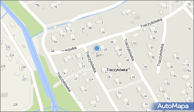 Rabka-Zdrój, Traczykówka, 26, mapa Rabka-Zdrój