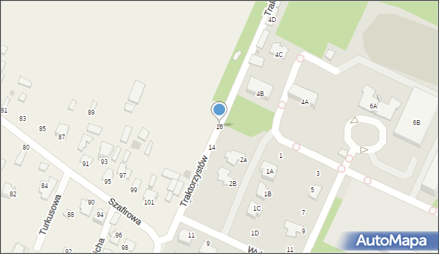 Radom, Traktorzystów, 16, mapa Radomia