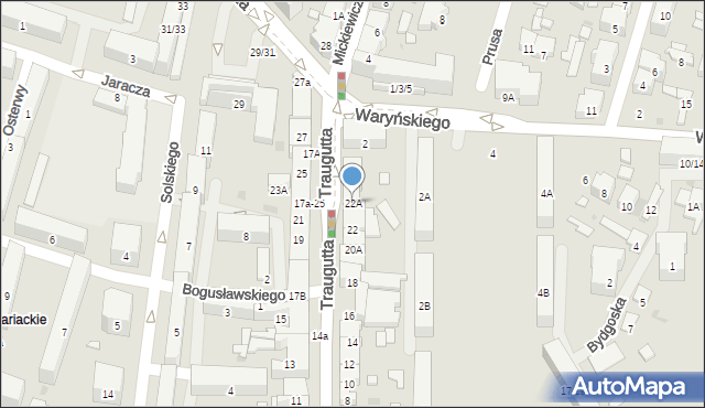 Radom, Traugutta Romualda, gen., 22A, mapa Radomia