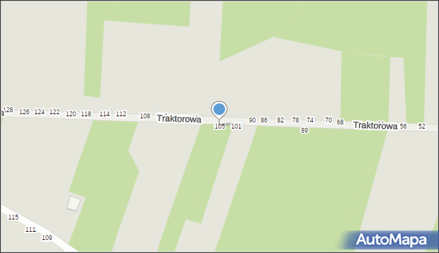 Radomsko, Traktorowa, 105, mapa Radomsko