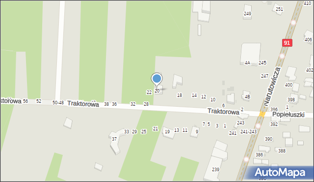 Radomsko, Traktorowa, 20, mapa Radomsko