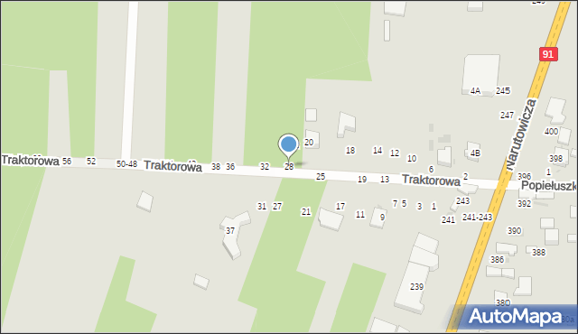 Radomsko, Traktorowa, 28, mapa Radomsko