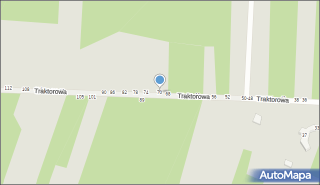 Radomsko, Traktorowa, 70, mapa Radomsko