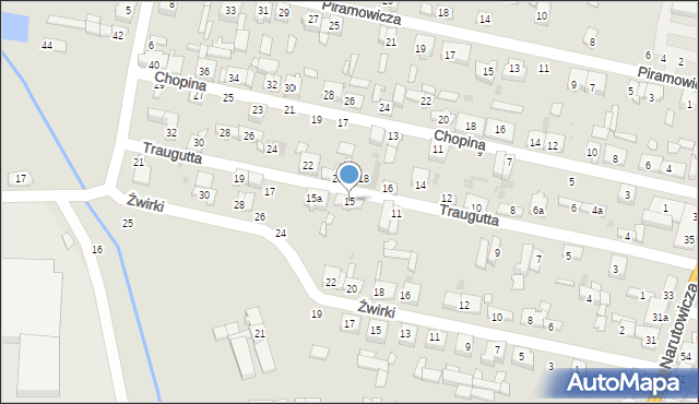 Radomsko, Traugutta Romualda, gen., 15, mapa Radomsko