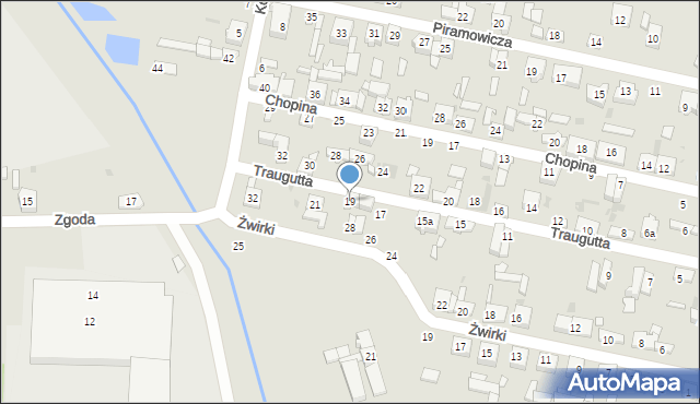 Radomsko, Traugutta Romualda, gen., 19, mapa Radomsko