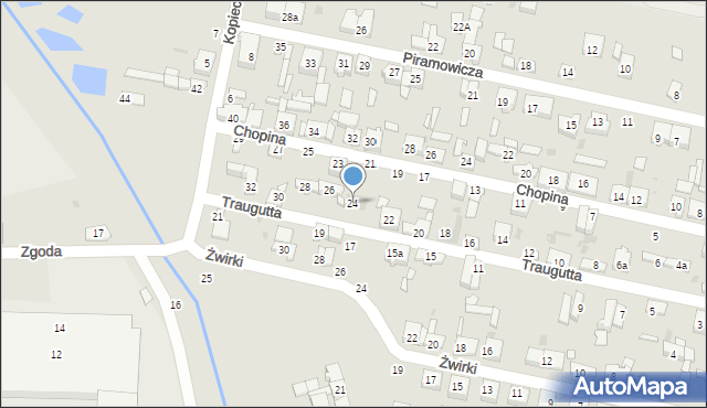 Radomsko, Traugutta Romualda, gen., 24, mapa Radomsko