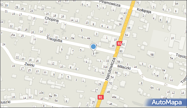 Radomsko, Traugutta Romualda, gen., 3, mapa Radomsko