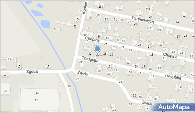 Radomsko, Traugutta Romualda, gen., 30, mapa Radomsko