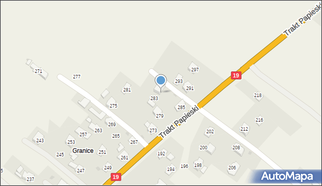 Rogi, Trakt Papieski, 287, mapa Rogi
