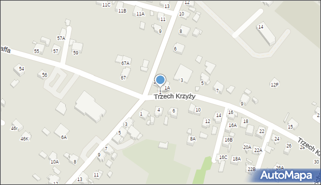 Rybnik, Trzech Krzyży, 1, mapa Rybnika